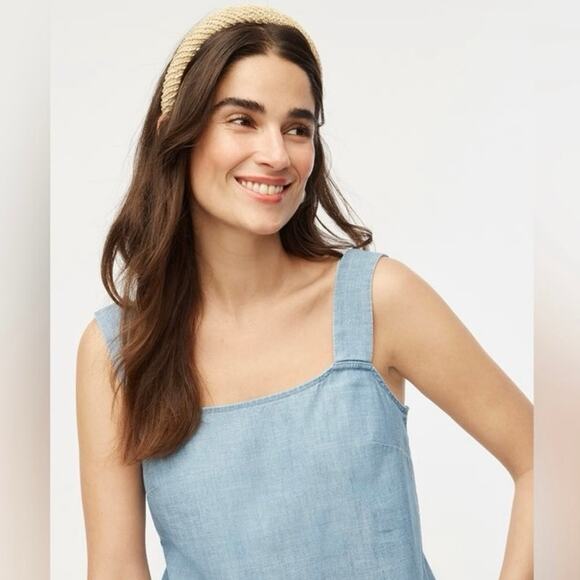NWT J.Crew Chambray Squareneck Tank Top Size 2X - Picture 2 of 9